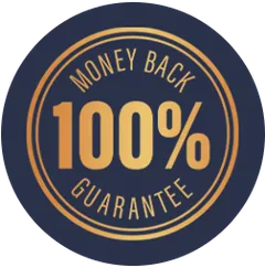 100% money-back guarantee badge